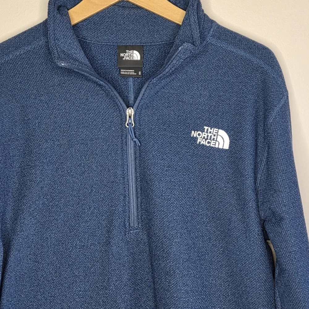 The North Face Mens Textured Cap Rock 1/4 Zip Pullover Dark Blue Size Medium
